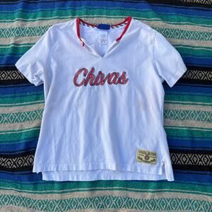Women's Vintage 2000's Reebok C.D. Guadalajara Chivas White Tee Shirt Sz Large